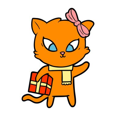 Çizgi film kedisinin vektör çizimi