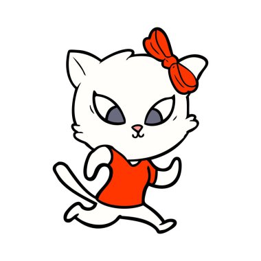 Çizgi film kedisinin vektör çizimi