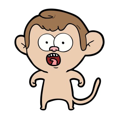 vektör çizim karikatür şok maymun
