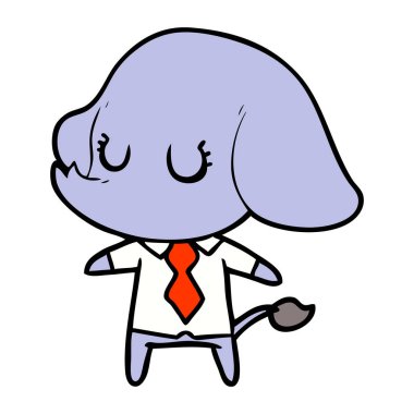 vektör çizim sevimli çizgi fil