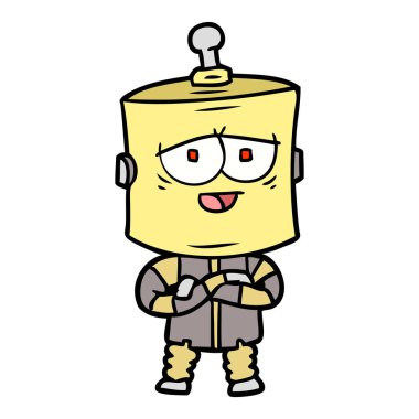 Çizgi film robotunun vektör çizimi