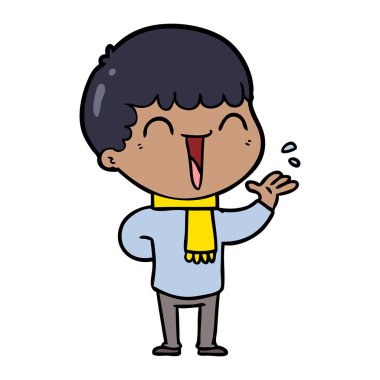 vektör çizim karikatür mutlu adam