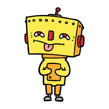 Çizgi film robotunun vektör çizimi