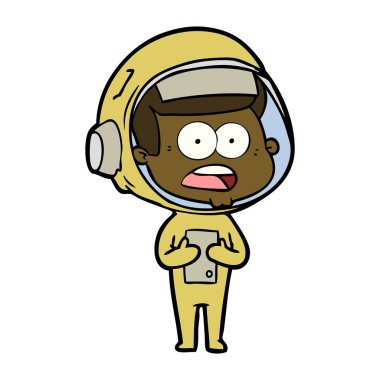 Çizgi film astronotunun vektör çizimi