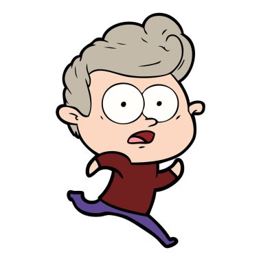  vektör çizim karikatür bakan adam