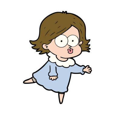 surat asmayı çizgi film kız vektör çizim