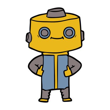 Çizgi film robotunun vektör çizimi