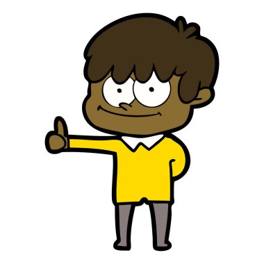 mutlu çizgi film adam vektör çizim