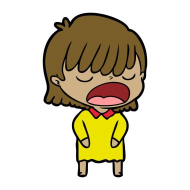  vektör çizim karikatür kadın söz