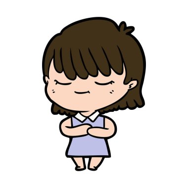 Çizgi filmdeki kadının vektör çizimi