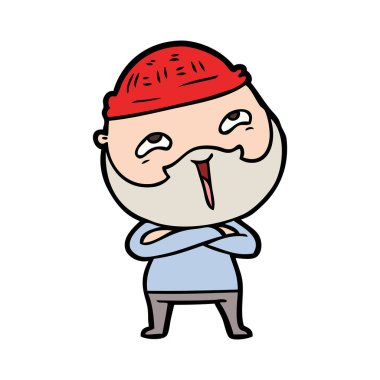 Çizgi film mutlu sakallı adam