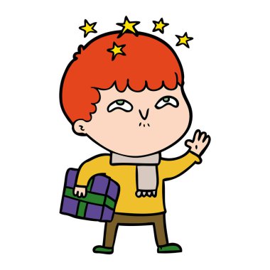 vektör çizim karikatür çocuk hayret