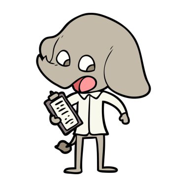 vektör çizim sevimli çizgi fil