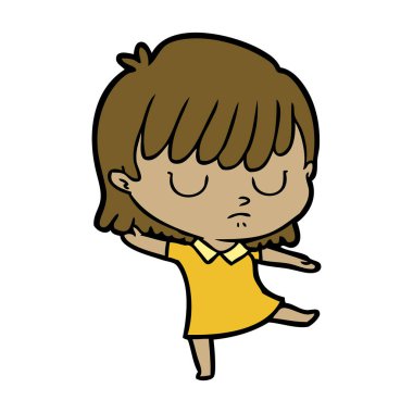 Çizgi filmdeki kadının vektör çizimi 