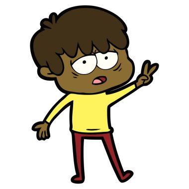 vektör çizim karikatür evlat yorgun