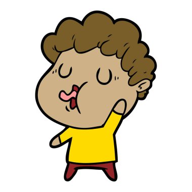  vektör çizim karikatür adam şarkı