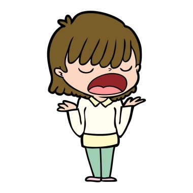  vektör çizim karikatür kadın söz