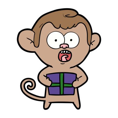 vektör çizim karikatür şok maymun