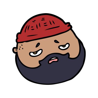 çizgi film sakallı erkek yüz