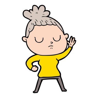 vektör çizim karikatür sakin kadın