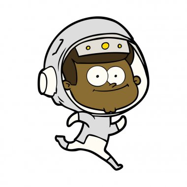 mutlu astronot karikatür vektör çizim