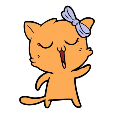 Çizgi film kedisinin vektör çizimi