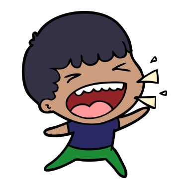  adam gülüyor karikatür vektör çizim