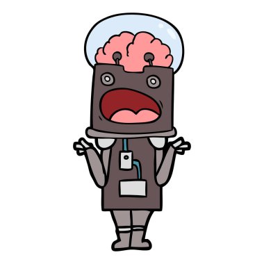 Çizgi film robotunun vektör çizimi