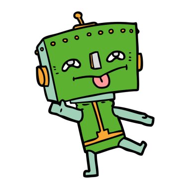 Çizgi film robotunun vektör çizimi