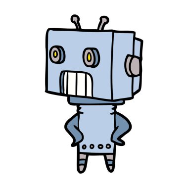 Çizgi film robotunun vektör çizimi