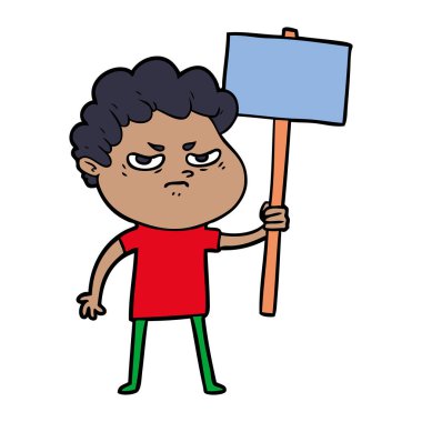 vektör çizim karikatür kızgın adam