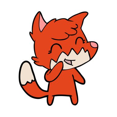 mutlu karikatür fox vektör çizim