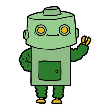 Çizgi film robotunun vektör çizimi