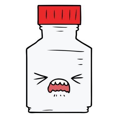 vektör çizim karikatür hap kavanoz