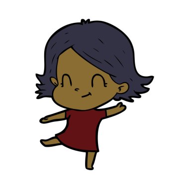 vektör çizim karikatür dostça kız