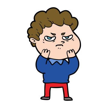 vektör çizim karikatür kızgın adam