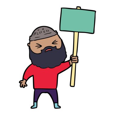 Sakallı çizgi film adamı.