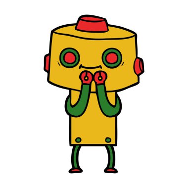 Çizgi film robotunun vektör çizimi