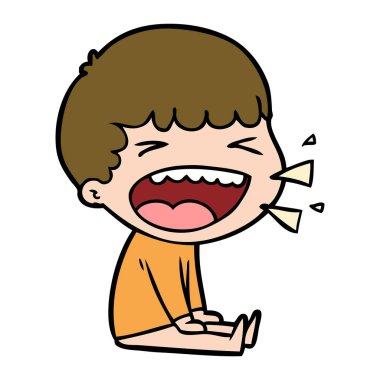  adam gülüyor karikatür vektör çizim