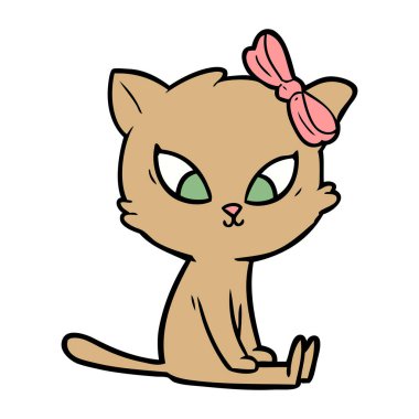 Çizgi film kedisinin vektör çizimi