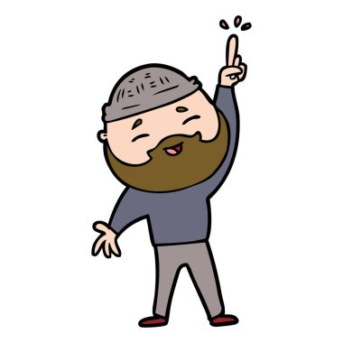 Çizgi film mutlu sakallı adam