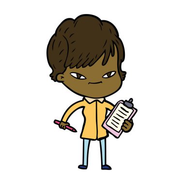 vektör çizim karikatür mutlu kadın