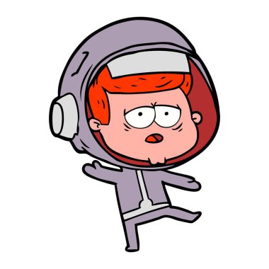 vektör çizim karikatür yorgun astronot