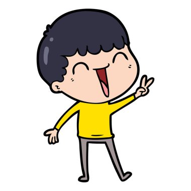 vektör çizim karikatür mutlu adam