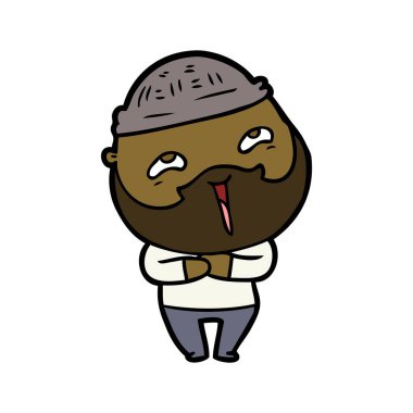 Çizgi film mutlu sakallı adam