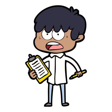 endişeli çizgi film çocuk vektör çizim