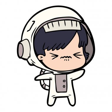 vektör çizim karikatür astronot kadın