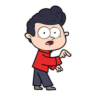  vektör çizim karikatür bakan adam