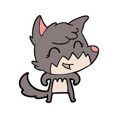 mutlu karikatür fox vektör çizim