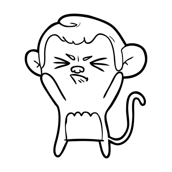 Illustrazione Vettoriale Del Cartone Animato Scimmia Arrabbiata — Vettoriale Stock
